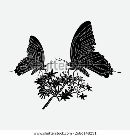 minimalist tattoo of a butterfly Vector
