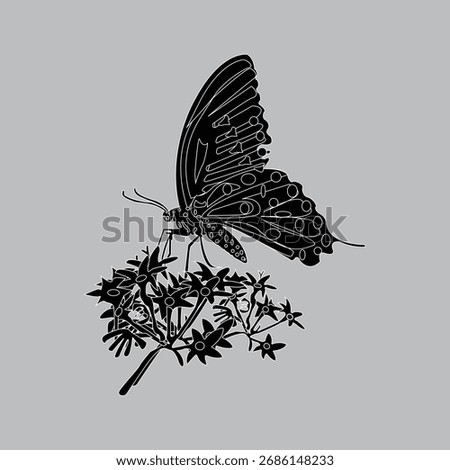 minimalist tattoo of a butterfly Vector
