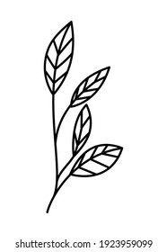 minimalist tattoo of a plant with four leaves vector illustration design