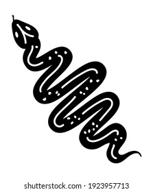 minimalist tattoo of a snake in a white background vector illustration design