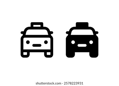 Minimalist Taxi Icon in Black and White vector