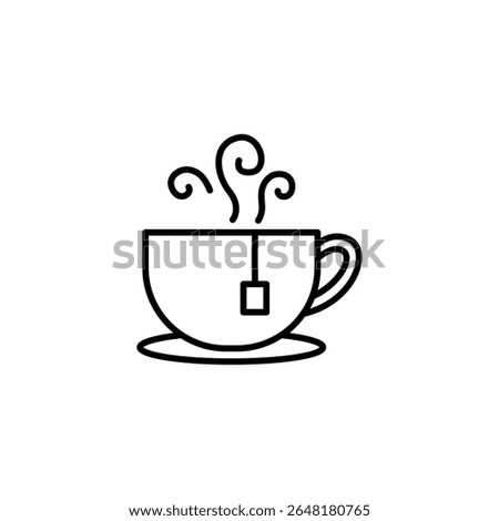 Minimalist Tea Cup With Steaming Aroma Icon On Transparent Layout