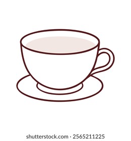 Minimalist Tea Cup Vector Illustration with Steam.