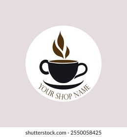 A minimalist tea shop logo design 