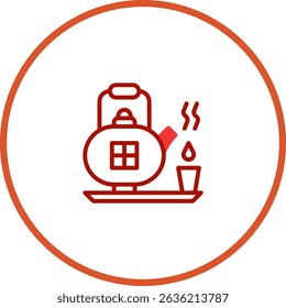 Minimalist Tea Time: A Clean Line Art Illustration of a Teapot and Cup
