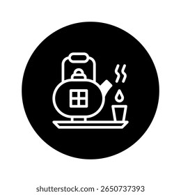 Minimalist tea time: A modern monochrome depiction of tea preparation ritual and warm beverage enjoyment