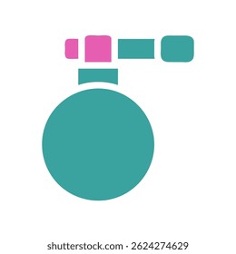 Minimalist teal perfume icon with a touch of pink, representing elegance and femininity