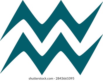 A minimalist teal vector icon representing the water bearer zodiac sign symbol.