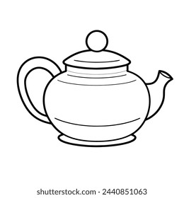 Minimalist teapot icon in sleek vector format.