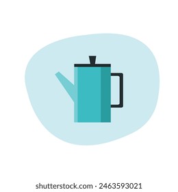 Minimalist teapot. Kitchen item. Flat style.