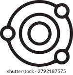 Minimalist Tech Community Vector Icon Professional Silhouette for Ubuntu Linux Style System Logo and Central Core Network Sign