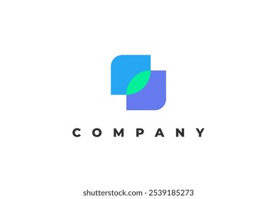 minimalist tech logo design leaf