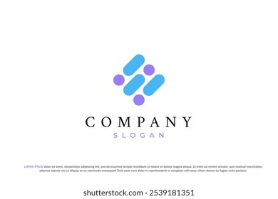 minimalist tech logo design letter i