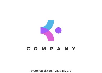 letra de design de logotipo de tecnologia minimalista k abstract humano