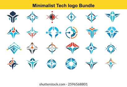 Minimalist Tech logo design symbol template on white background