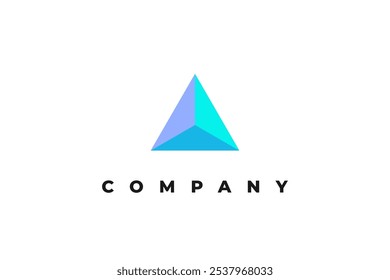 Minimalist tech logo for a startup triangle