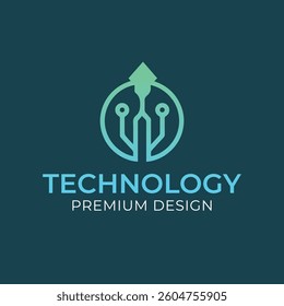 Minimalist tech logo vector graphic
