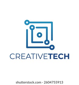 Minimalist tech logo vector graphic