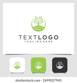 Minimalist Tech Tree Logo Design with Circuit Board Inspired Branches