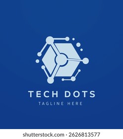 minimalist TechDot circuit circle logo design