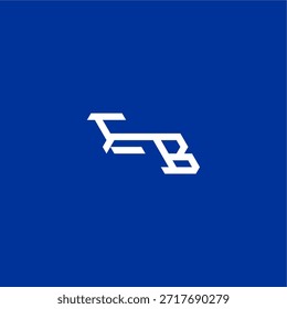 minimalist techno style EB initial esport concept design monogram modern logo letter