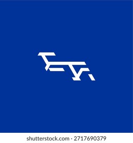 estilo tecno minimalista EF concepto inicial de deporte electrónico diseño monograma moderno logo letra