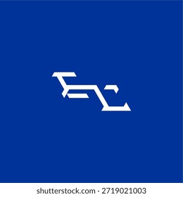 minimalist techno style EL initial esport concept design monogram modern logo letter