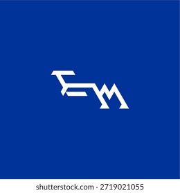 estilo techno minimalista EM conceito inicial de esportes design monograma carta logotipo moderna