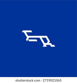 estilo tecno minimalista ER concepto inicial de deporte electrónico diseño monograma moderno logo letra