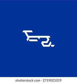 estilo techno minimalista EZ conceito inicial de esportes design monograma carta logotipo moderna