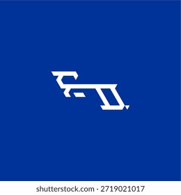 estilo tecno minimalista FD concepto de exportación inicial diseño monograma moderno logo letra