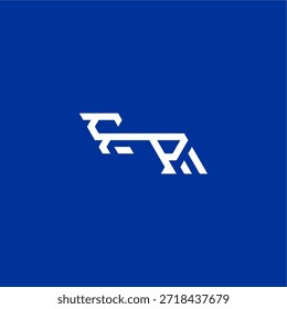 estilo tecno minimalista FP concepto inicial de deporte electrónico diseño monograma moderno logo letra