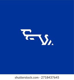 minimalist techno style FV initial esport concept design monogram modern logo letter
