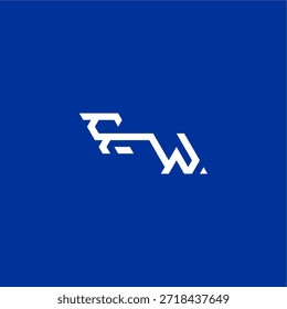 estilo tecno minimalista FW concepto de exportación inicial diseño monograma moderno logo letra