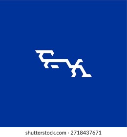 minimalist techno style FX initial esport concept design monogram modern logo letter