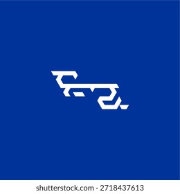 minimalist techno style FZ initial esport concept design monogram modern logo letter