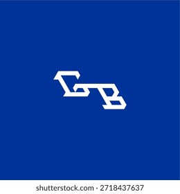 minimalist techno style GB initial esport concept design monogram modern logo letter