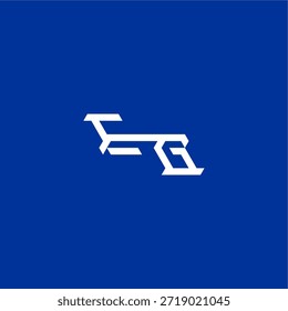 estilo tecno minimalista EG concepto de exportación inicial diseño monograma moderno logo letra