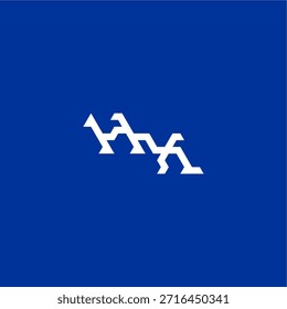minimalist techno style monogram modern logo letter initial esport concept design HX