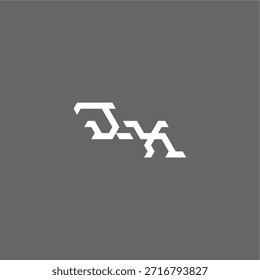minimalista estilo techno monograma moderno logo letra inicial esport concepto diseño JX