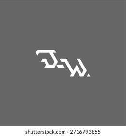 minimalista estilo techno monograma moderno logotipo letra inicial design de conceito de esporte JW