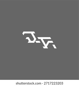 minimalista estilo techno monograma moderno logotipo letra inicial design conceito de esporte JF