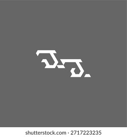 minimalista estilo techno monograma moderno logotipo letra inicial design de conceito de esporte JJ