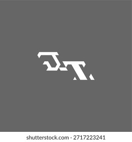 minimalista estilo techno monograma logotipo moderno letra inicial concepto de deporte electrónico diseño JT