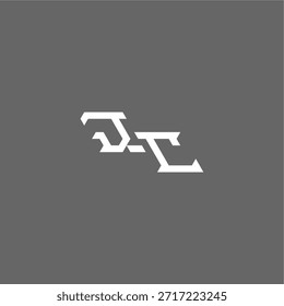 estilo tecno minimalista monograma moderno logotipo letra inicial design de conceito de esporte JC