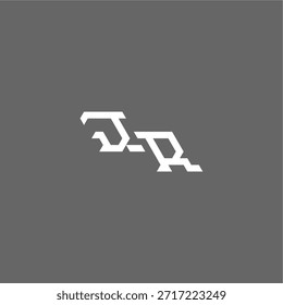 minimalist techno style monogram modern logo letter initial esport concept design JR