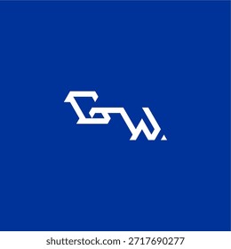 minimalista estilo techno monograma moderno logo letra inicial esport concepto diseño GW