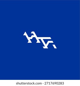 minimalist techno style monogram modern logo letter initial esport concept design HF