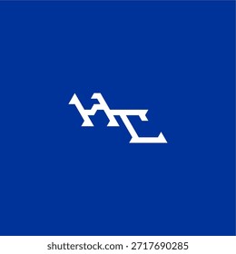 minimalista estilo techno monograma moderno logo letra inicial esport concepto diseño HC