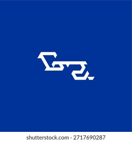 minimalista estilo techno monograma moderno logotipo letra inicial design conceito de esportes GZ